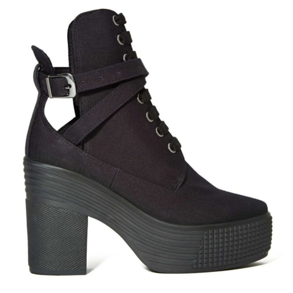 Jeffrey Campbell Shoes - JC Play Jeffrey Campbell Black Canvas Platforms